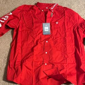Ariat Bright Red Long Sleeve Shirt